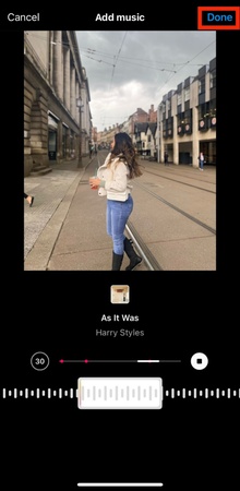 how to add music to instagram video