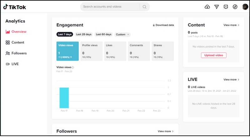 how to check tiktok analytics on pc