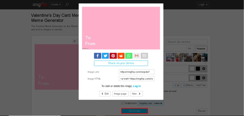 créer une carte de saint valentin gratuit avec Ai Imgflip