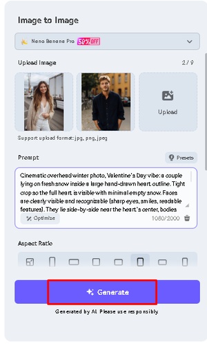 créer une carte de saint valentin gratuit avec Ai Mediaio