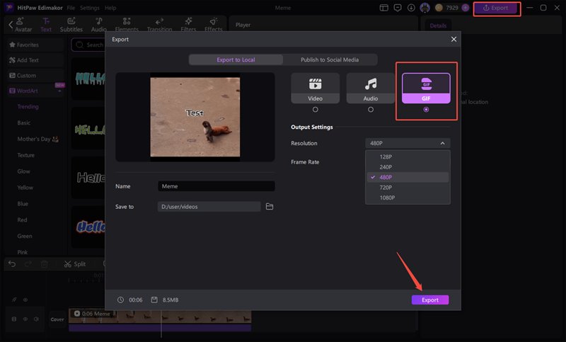 how to make a meme gif step 3