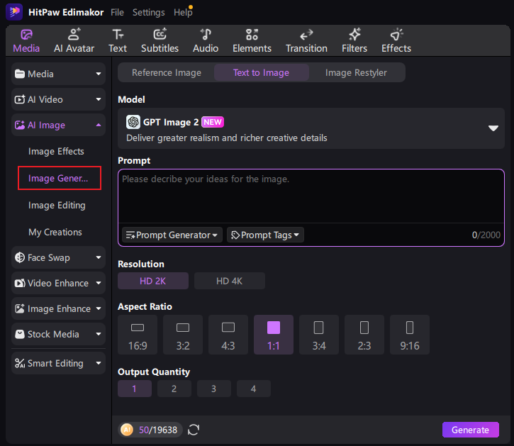 image generation in edimakor