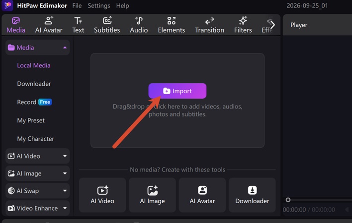 import photo into Edimakor