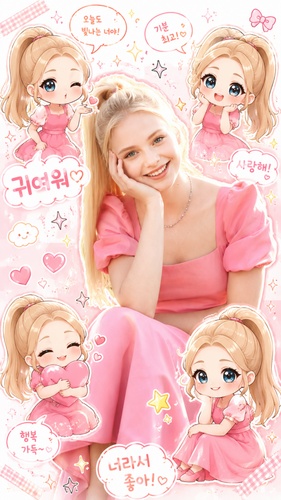 Korean Webtoon Chibi Collage