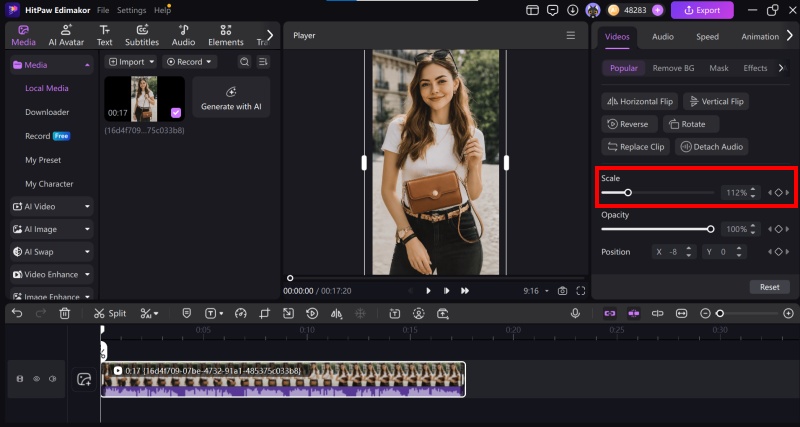Moving and fitting the video in the frame