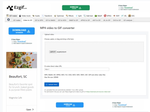 conversor de vídeo para GIF online Ezgif
