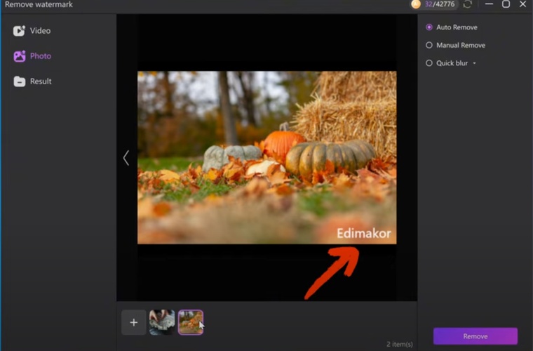 Remove Copyright Watermarks Step 1