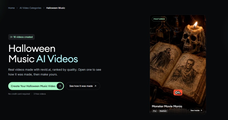 revid ai halloween video maker
