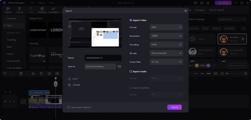 review and export training video