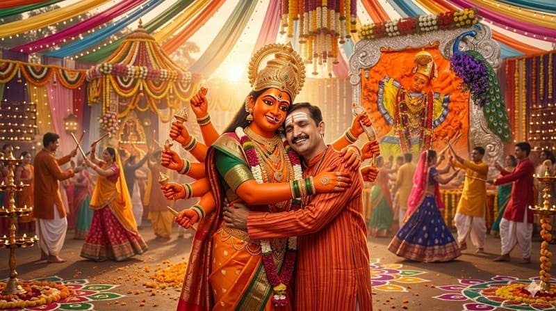 saptashrungi devi with man