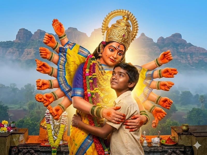 saptashrungi devi kid hug image