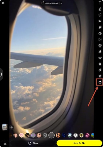 Snap Boomerang Bounce effect selection on Snapchat