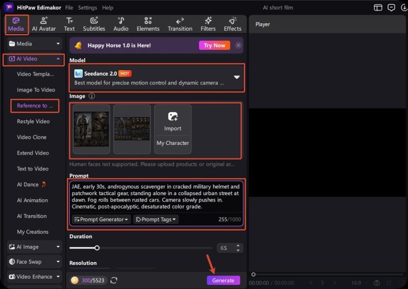 step 3 edimakor ai video generator