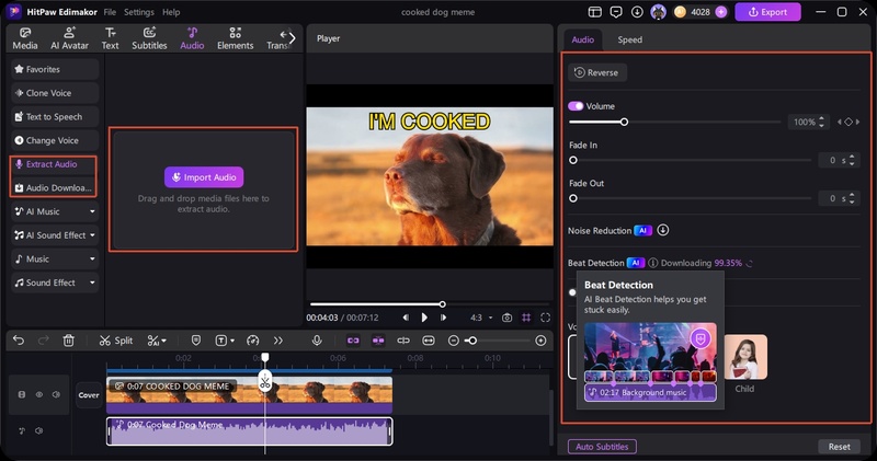 Step 3 Edimakor Audio Edit