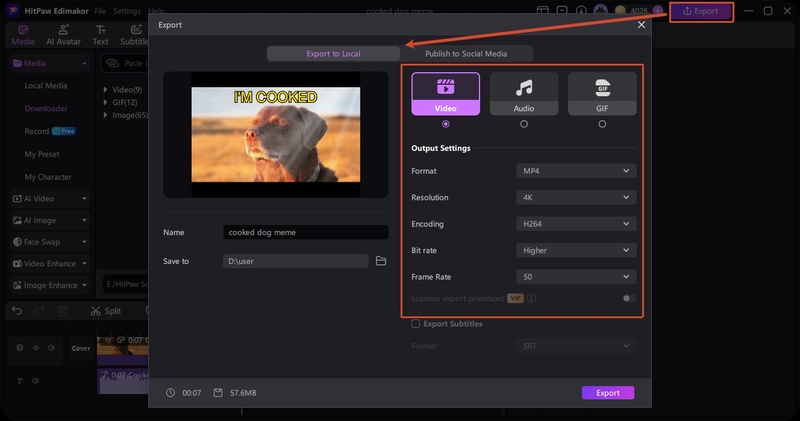 Step 5 Edimakor Export Your Video