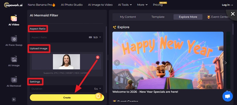 人魚化をSupaworkで再現