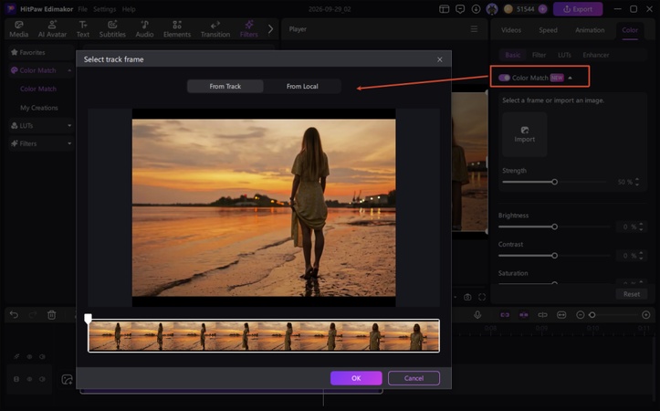 Try Color Match in Edimakor