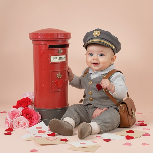 남자 아기를 위한 발렌타인데이 촬영 아이디어