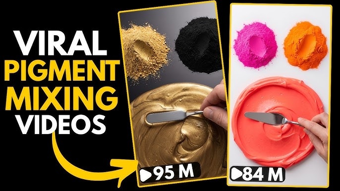 colorful pigment mixing