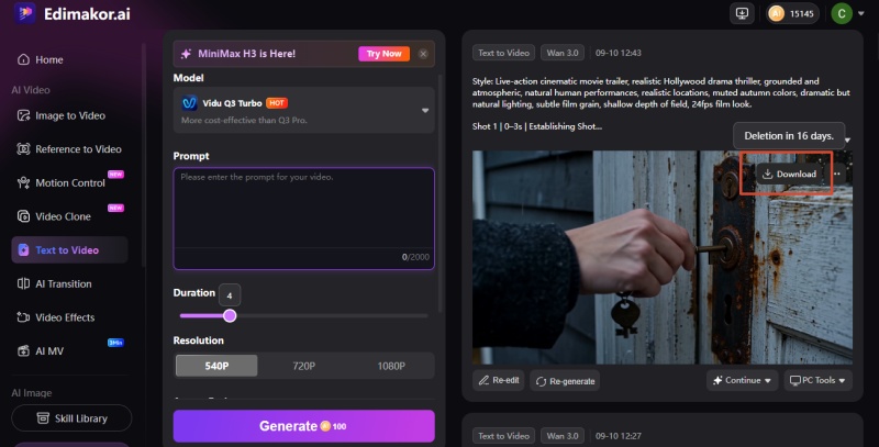 download ai video from edimakor ai