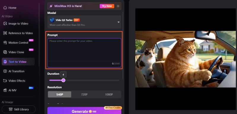 enter edimakor ai video prompt