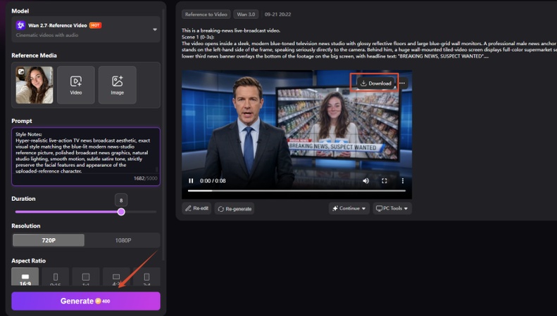 generate ai video on edimakor