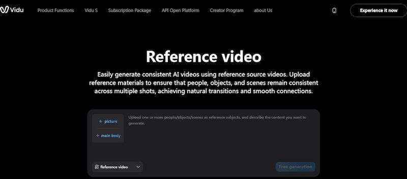 generate reference videos with vidu ai