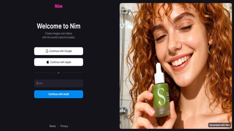 Interface de la page de connexion NIM
