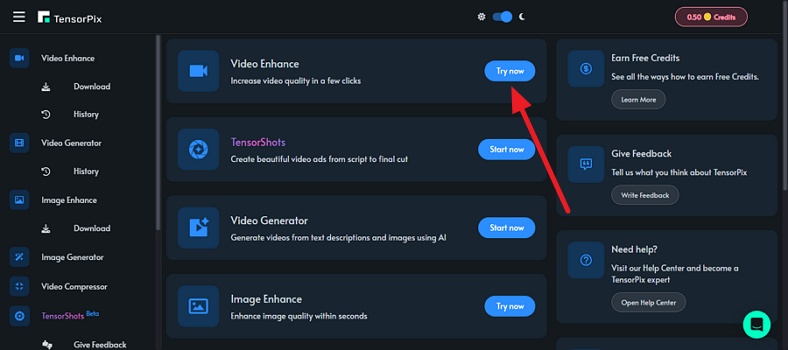 TensorPix AI動画高画質化ツールの使い方