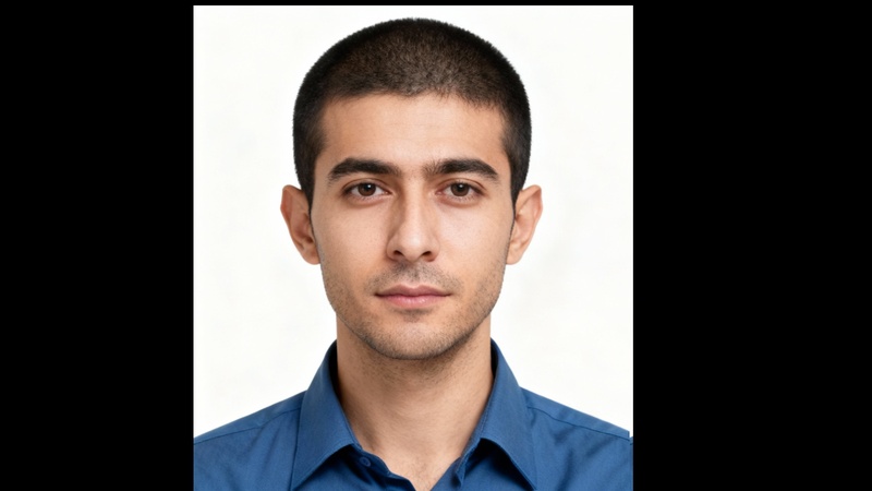 カジュアルシャツのパスポート写真プロンプト