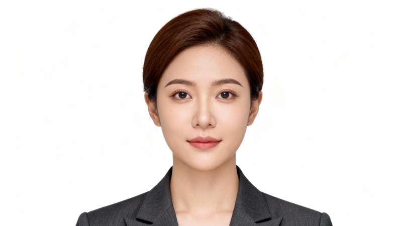 女性用パスポートサイズの写真プロンプト