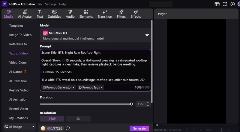 Generate Hollywood BTS video clips with AI