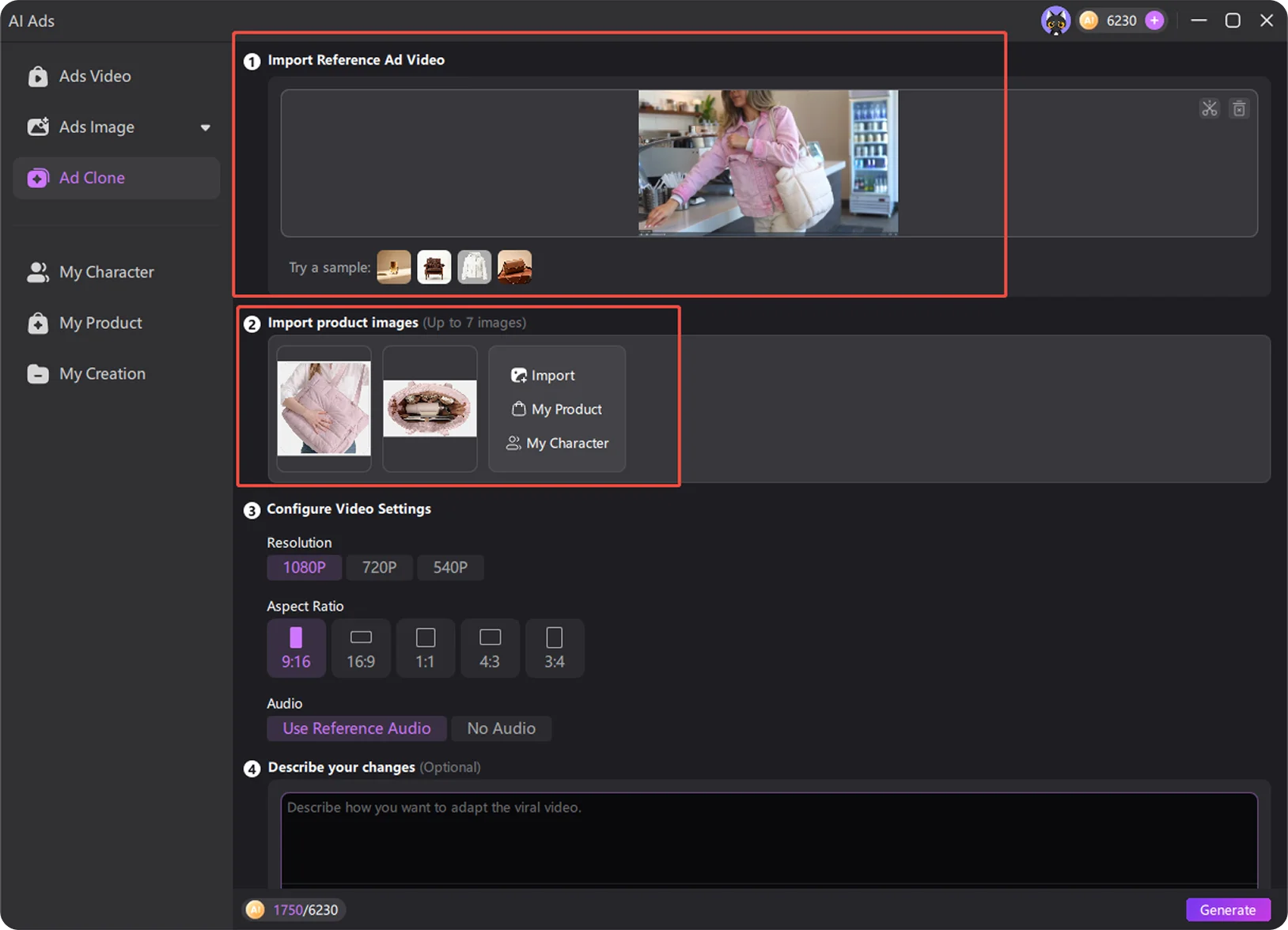 upload image