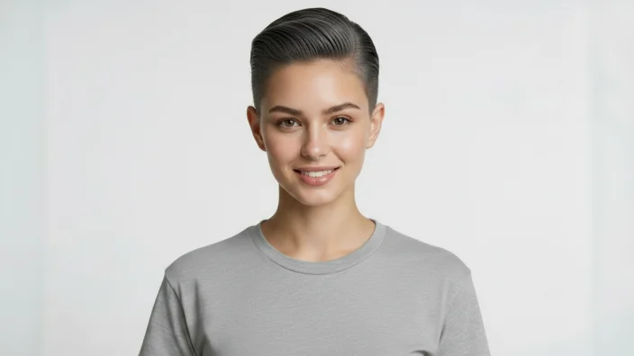 Slicked Back Short Hair