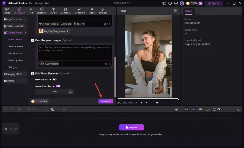 generate your ai actor video