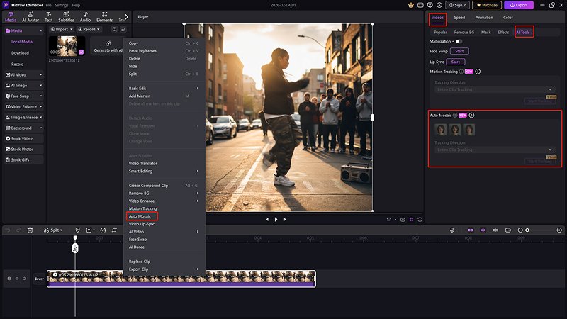 AI Mosaic and face blur