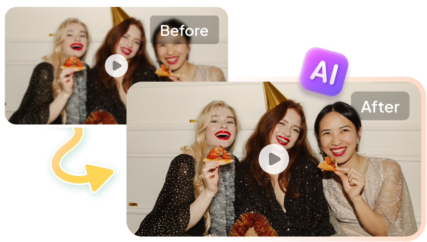 Enhance visual quality for anniversary videos with AI