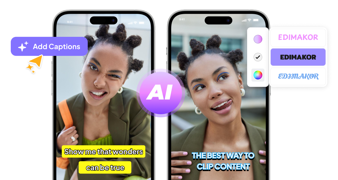 HitPaw Edimakor AI Caption Generator - add animated captions to videos instantly