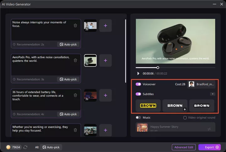 generate visuals and add voiceovers with edimakor ai tools