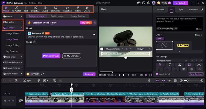 edit and customize your marketing video in edimakor