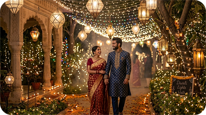 diwali lights walk romantic stroll