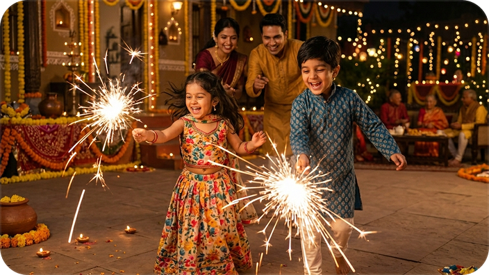 diwali sparkler joy for kids