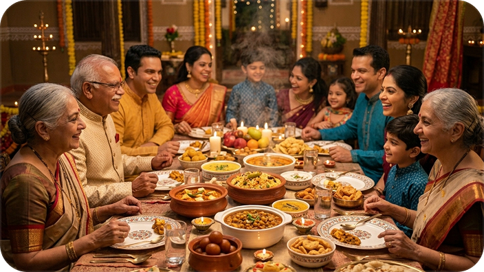 diwali grand family feast