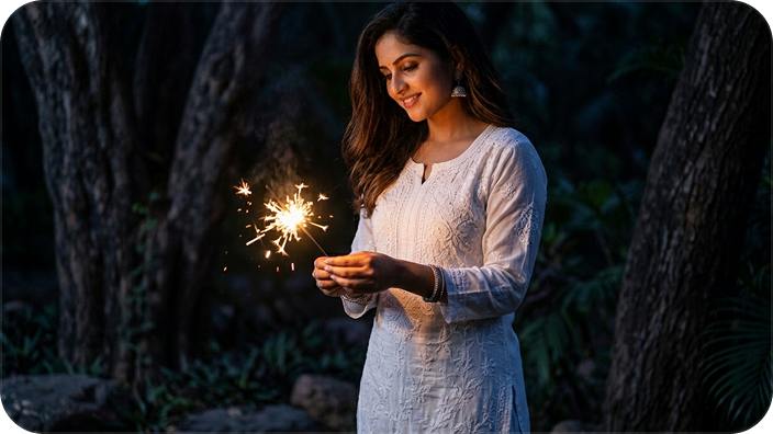 diwali sparkler night