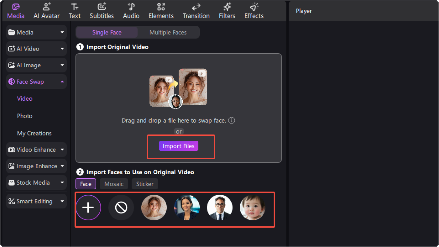 upload gif select face