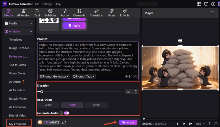 generate gugugaga ai video