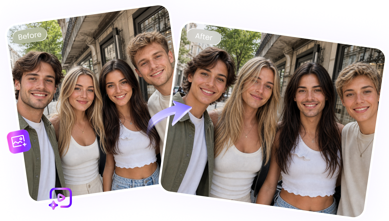 photo video multi face swap