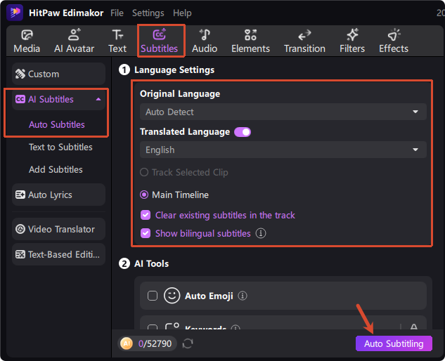 Step 2 AI transcribes RedNote video into text with multi-language support