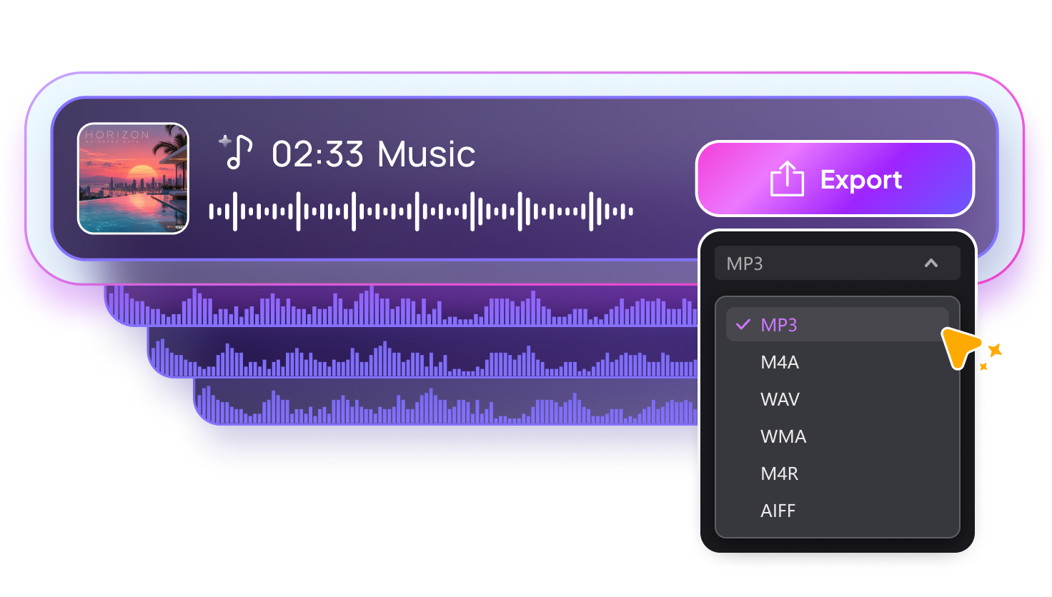 Export song in MP3 WAV formats for easy sharing across creative projects