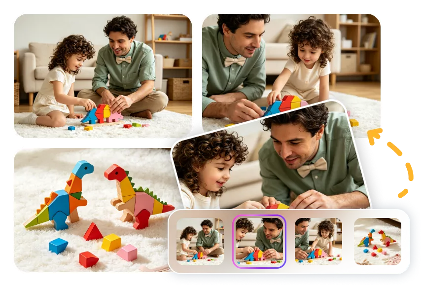 A personal family memory video collage layout made with Edimakor